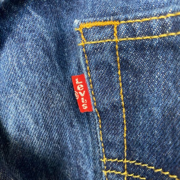 Levi's Vintage 501 Button Fly Original Straight Leg Fit Wide PatchBlue Jeans 36x - Picture 7 of 16